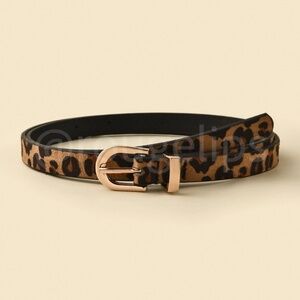Animal Leopard Print Skinny Brown Belt